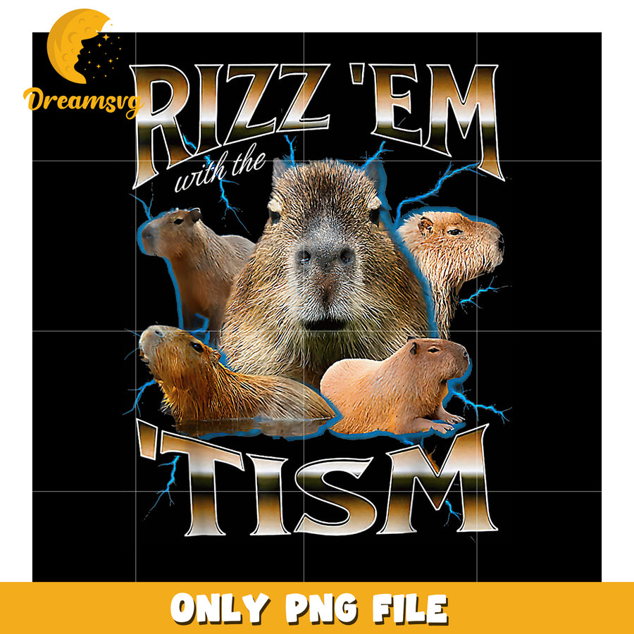 Capybara Rizzem Tism PNG Design