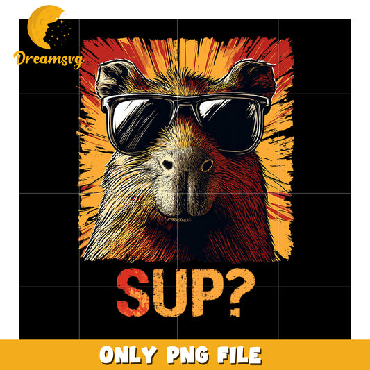 Capybara Sunglasses PNG Design Sup