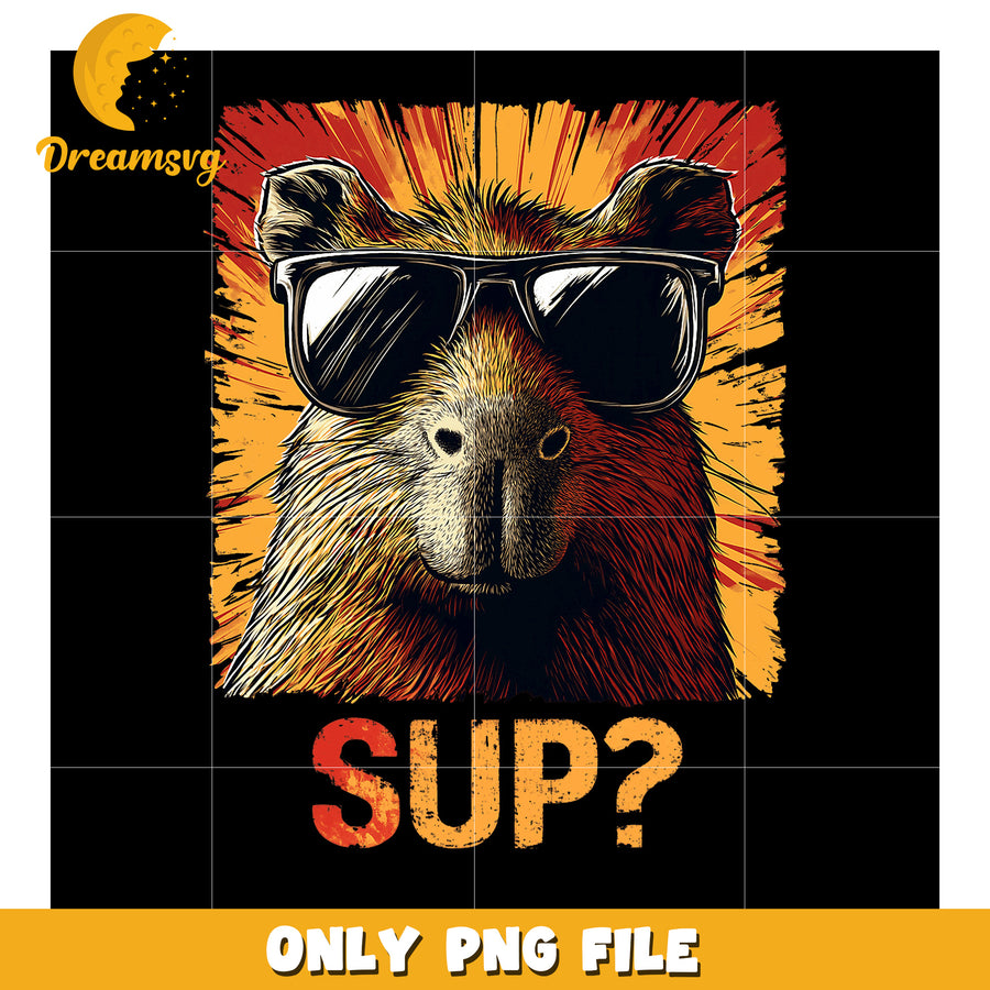 Capybara Sunglasses PNG Design Sup