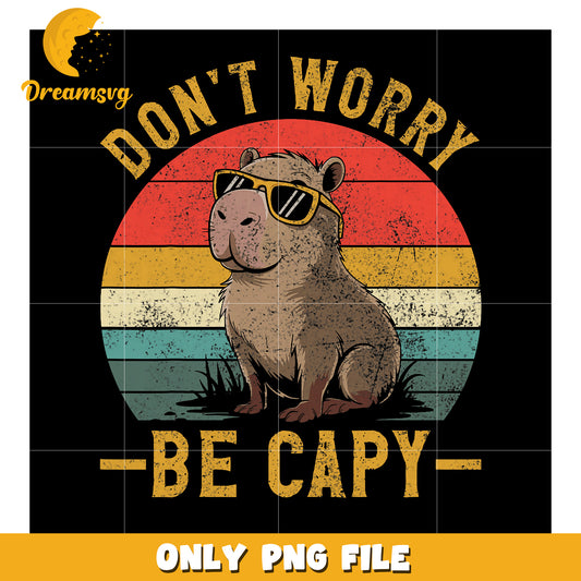 Capybara Sunglasses Retro PNG Design
