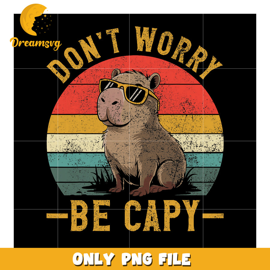 Capybara Sunglasses Retro PNG Design