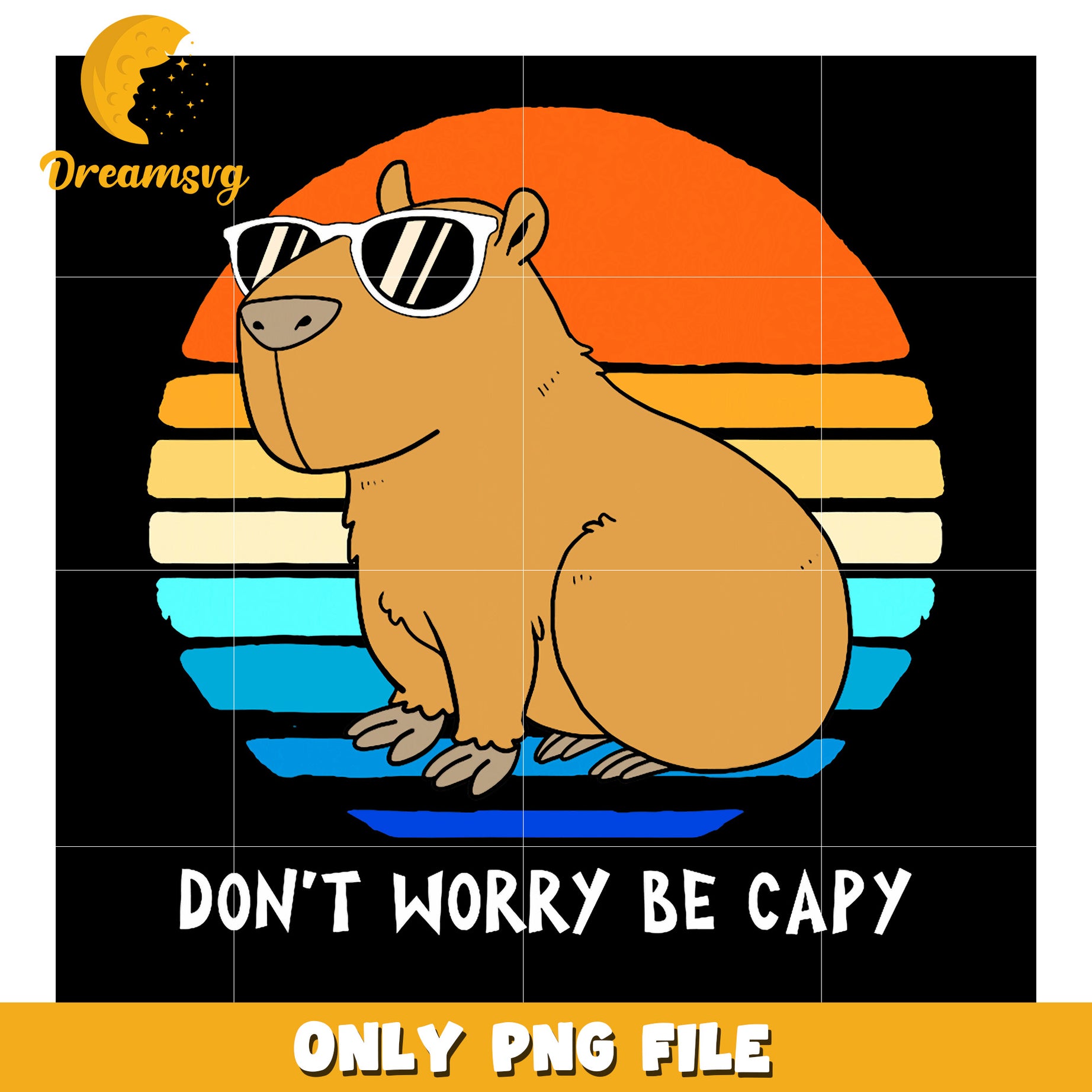 Capybara Sunset PNG Don't Worry, Be Capy