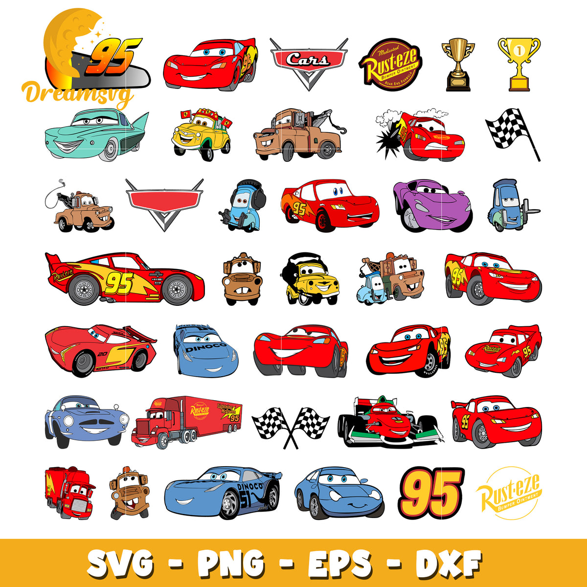 Pixar Cars Custom Vg Racers Members disney cars design bundle svg, disney pixar cars svg – DreamSVG ...
