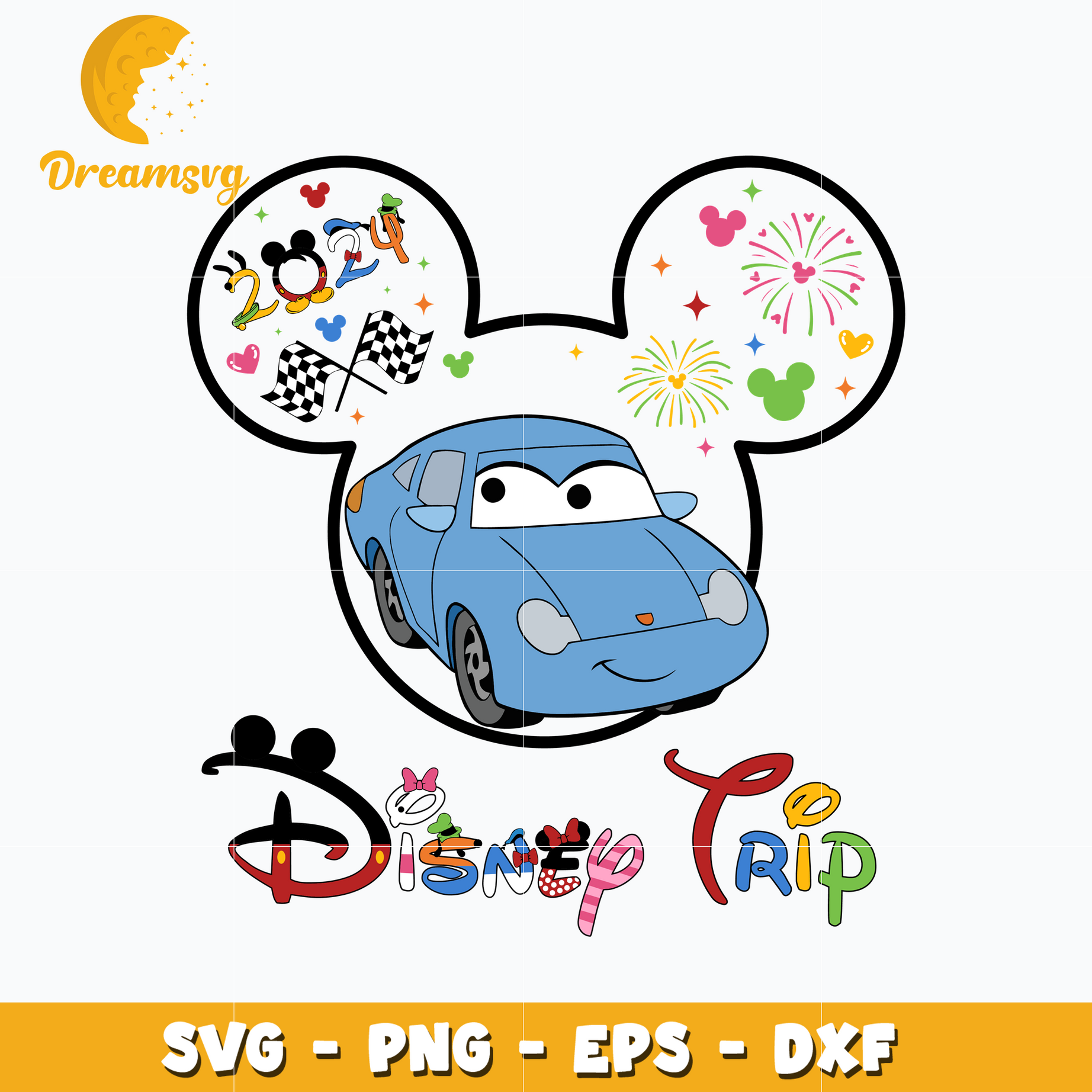 Mickey head disney car trip svg