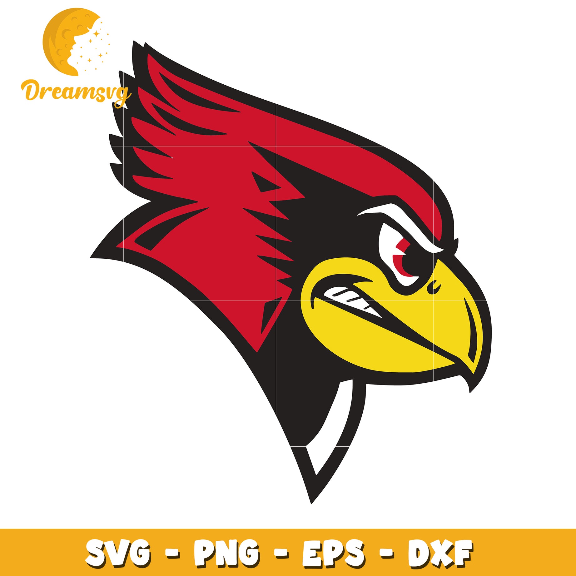 Cardinal Bird Head SVG PNG EPS DXF Files