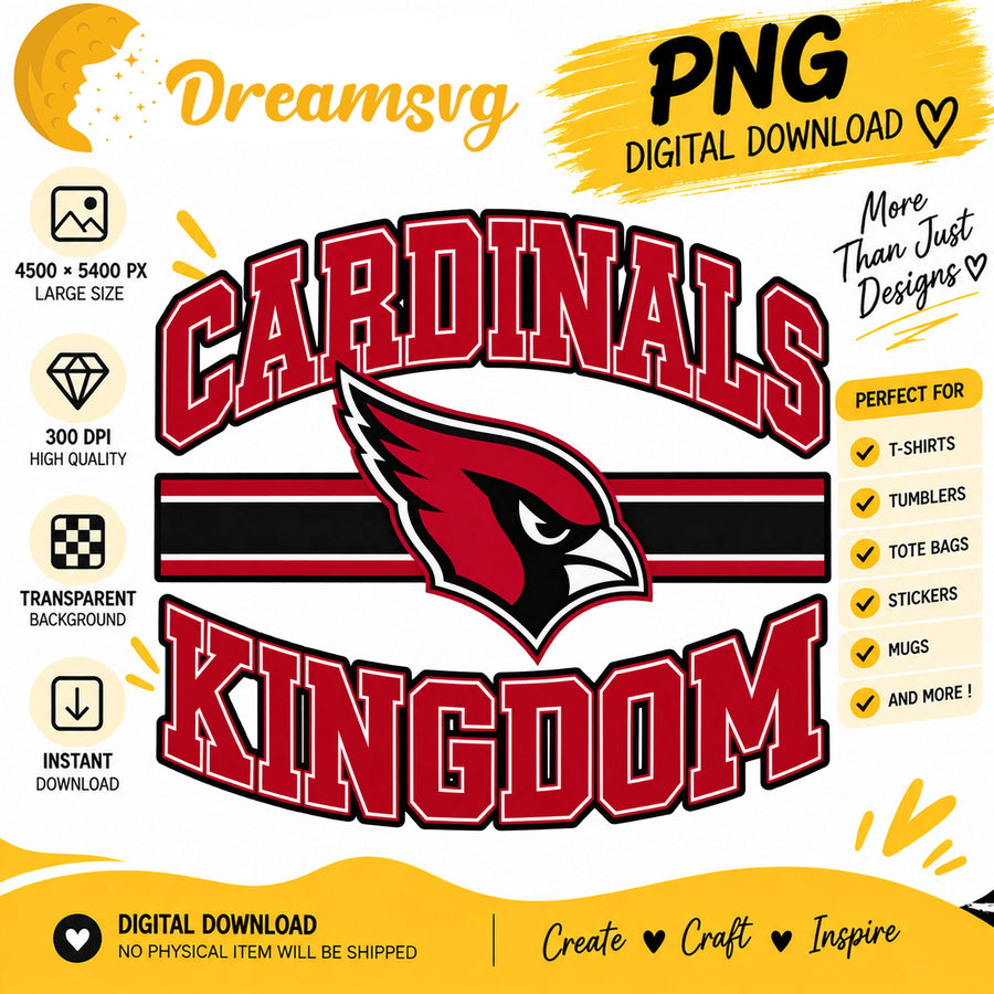 Cardinals Kingdom PNG, Arizona Football Fan Sublimation
