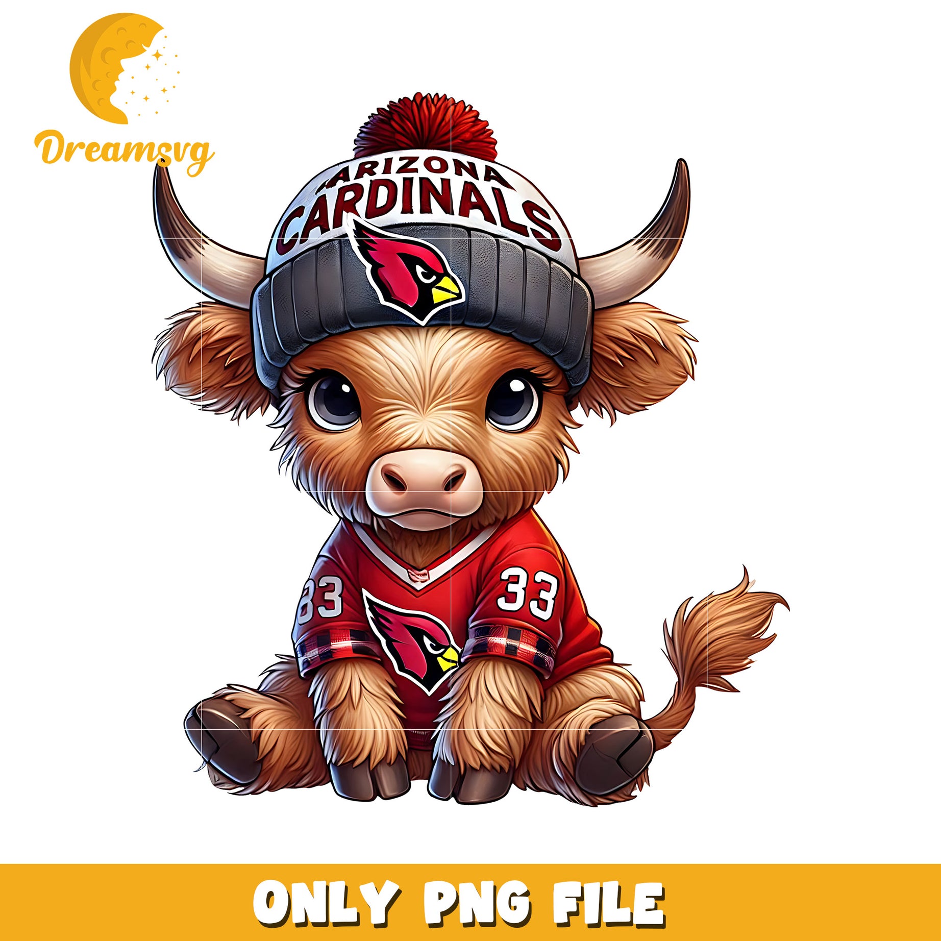 Cardinals cute bull png, american football png, super bowl png