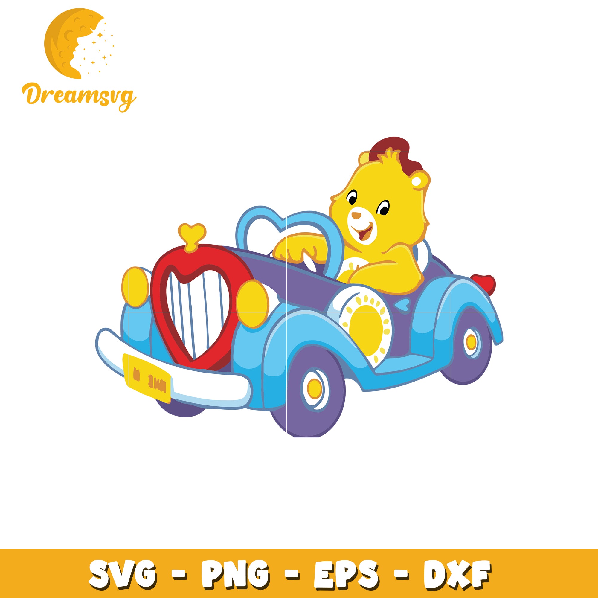 Care Bear Car SVG PNG EPS DXF Cut File