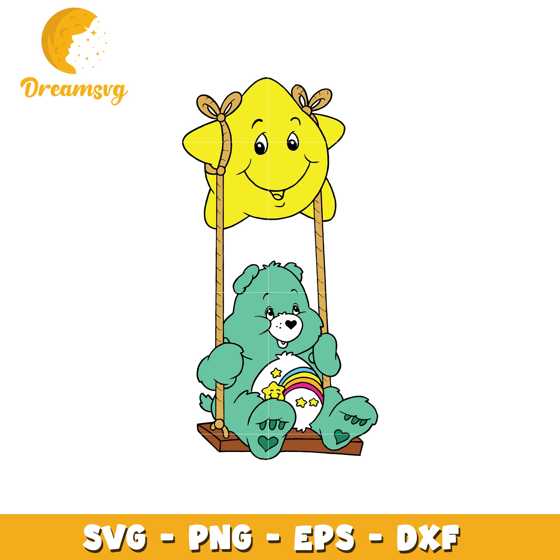 Care Bear Swing SVG PNG EPS DXF Cut File