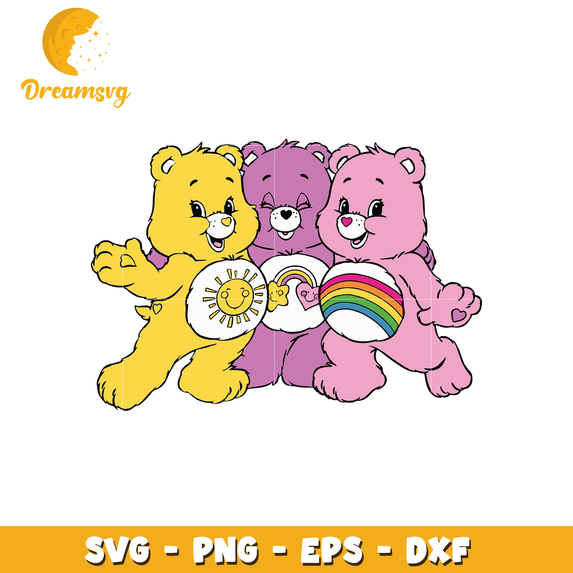 Care Bears SVG Clipart Fun Colorful Bears for Craft Projects