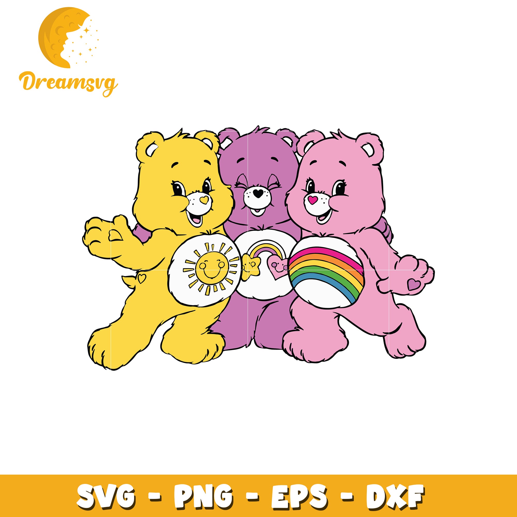 Care Bears SVG Clipart Fun Colorful Bears for Craft Projects