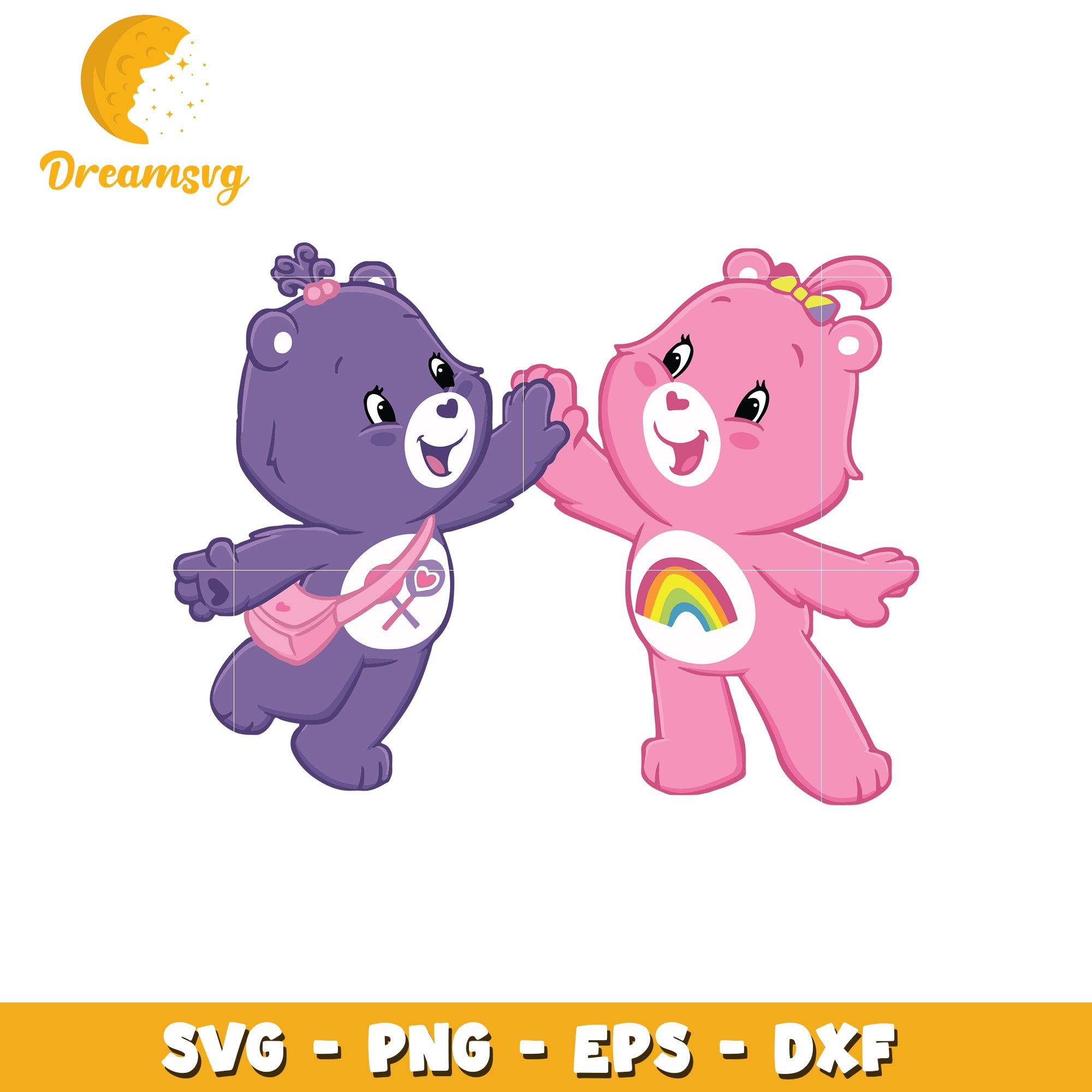 Care Bears SVG Cute Characters Dancing Friendship Design Download