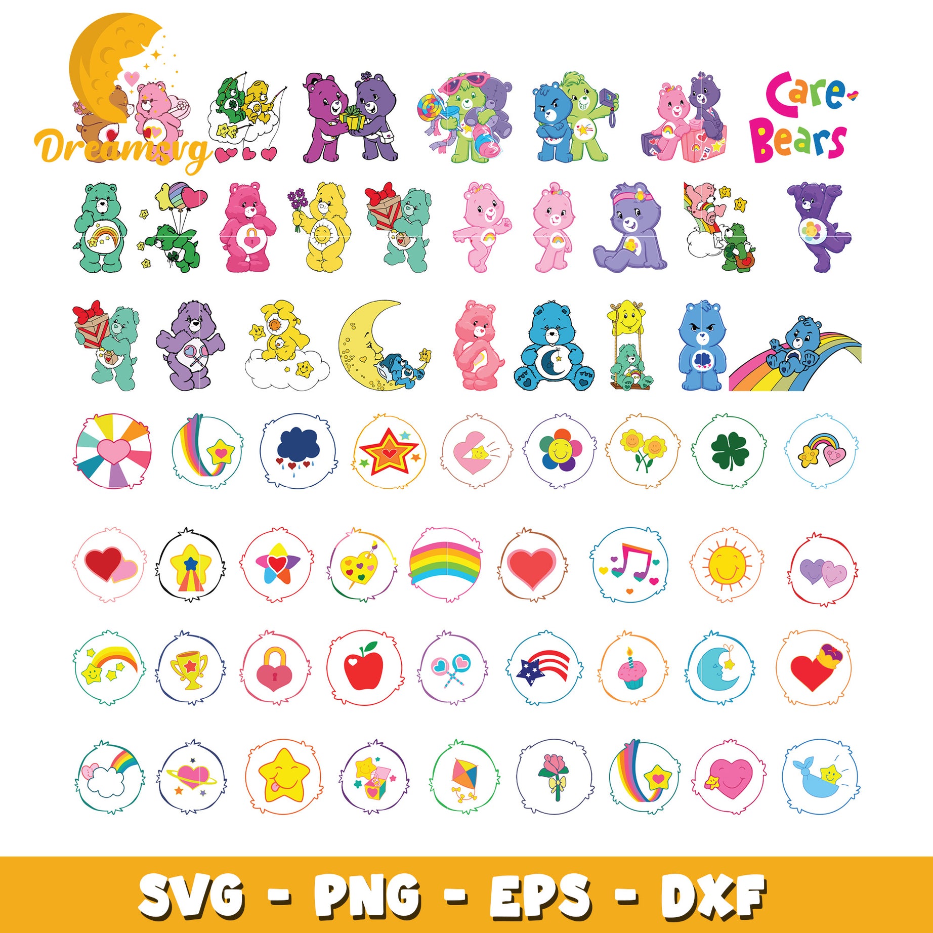Care bears characters design bundle svg, Care bears svg