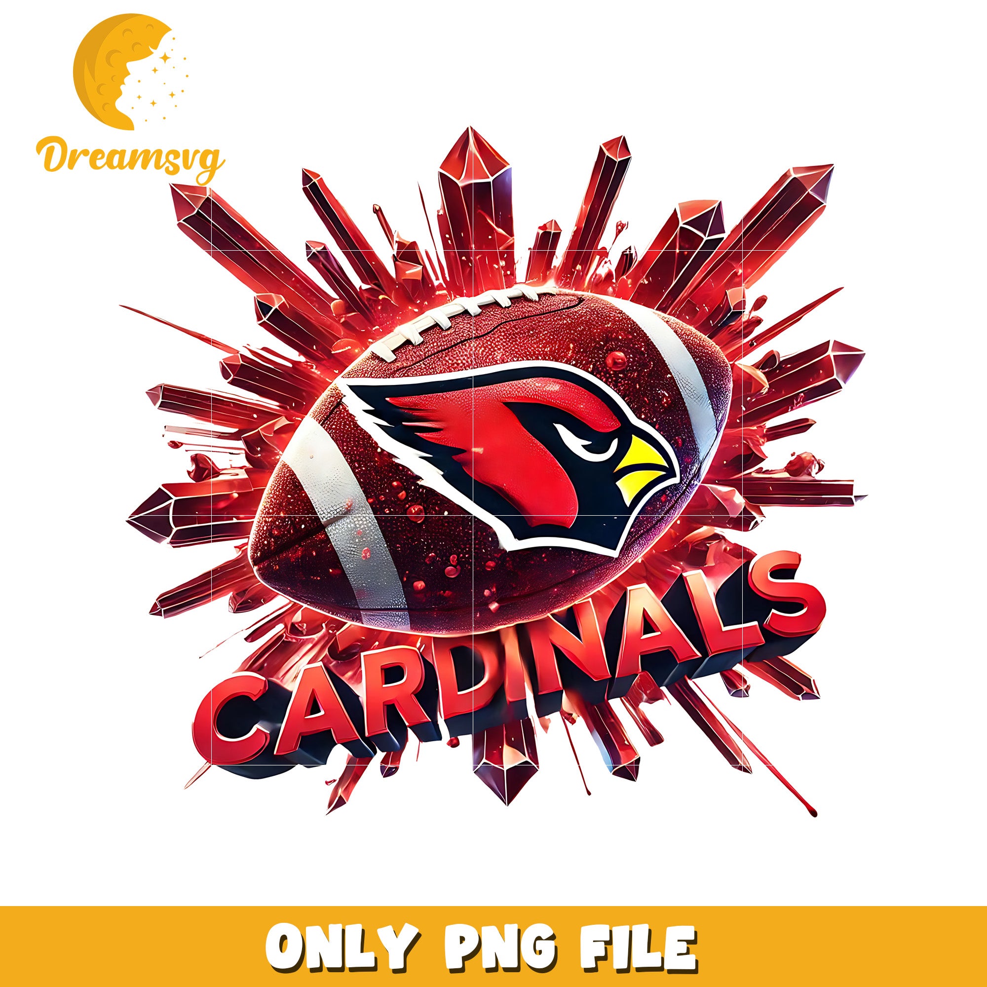 Caridinals ball design png, nfl balll png, nfl teams png