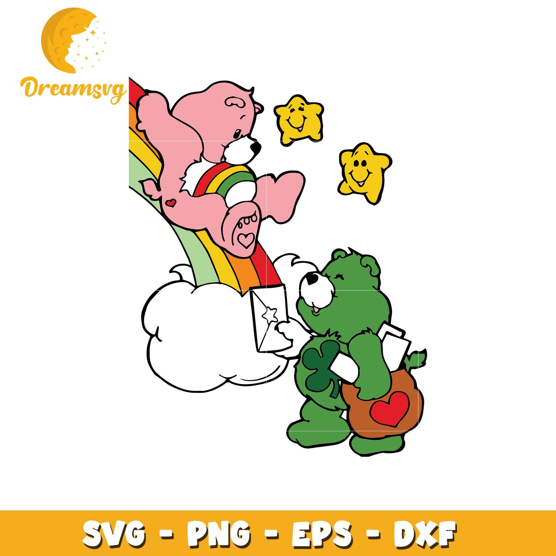 Caring Bears Rainbow SVG Cute Bear Design for Crafts and Projects