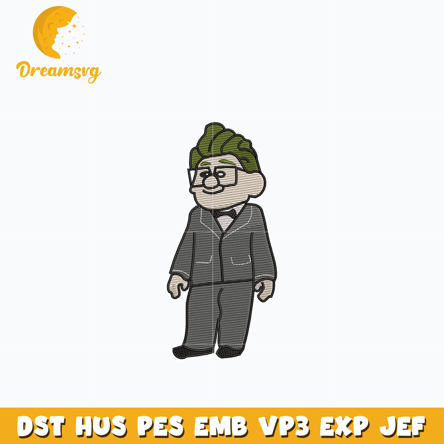 Carl Fredricksen embroidery design