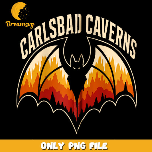 Carlsbad Caverns Bat Retro Sunset Wings PNG, Cave, National Park PNG