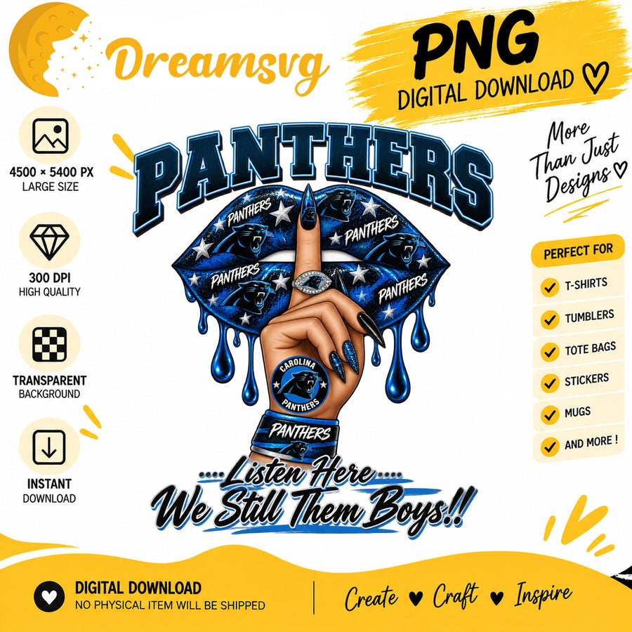 Carolina Panthers Dripping Lips We Still Them Boys PNG