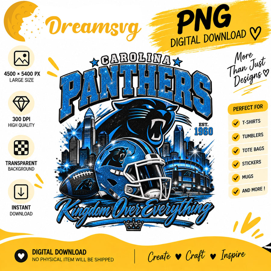 Carolina Panthers Kingdom Over Everything EST 1960 PNG