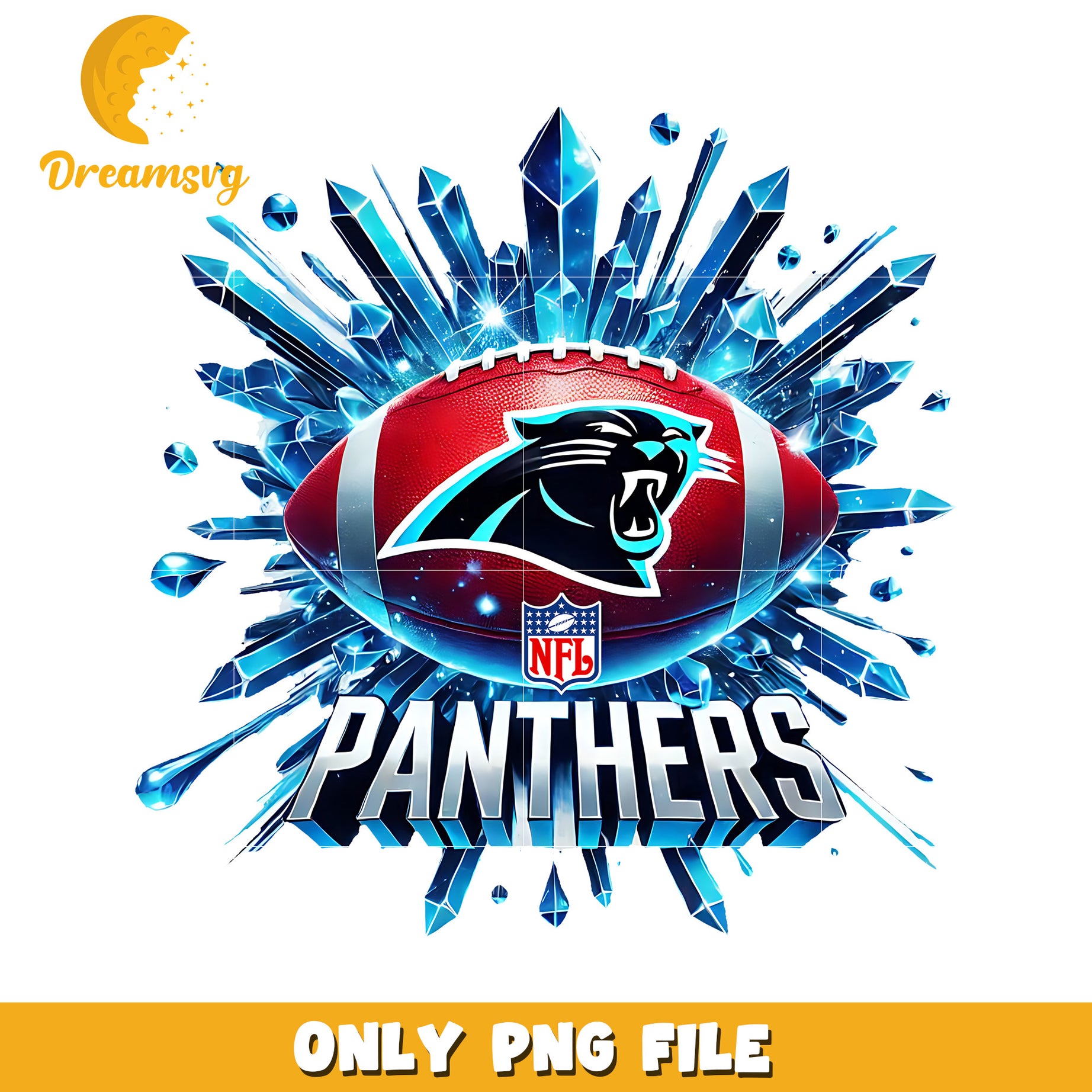 Carolina panthers ball design png, nfl balll png, nfl teams png