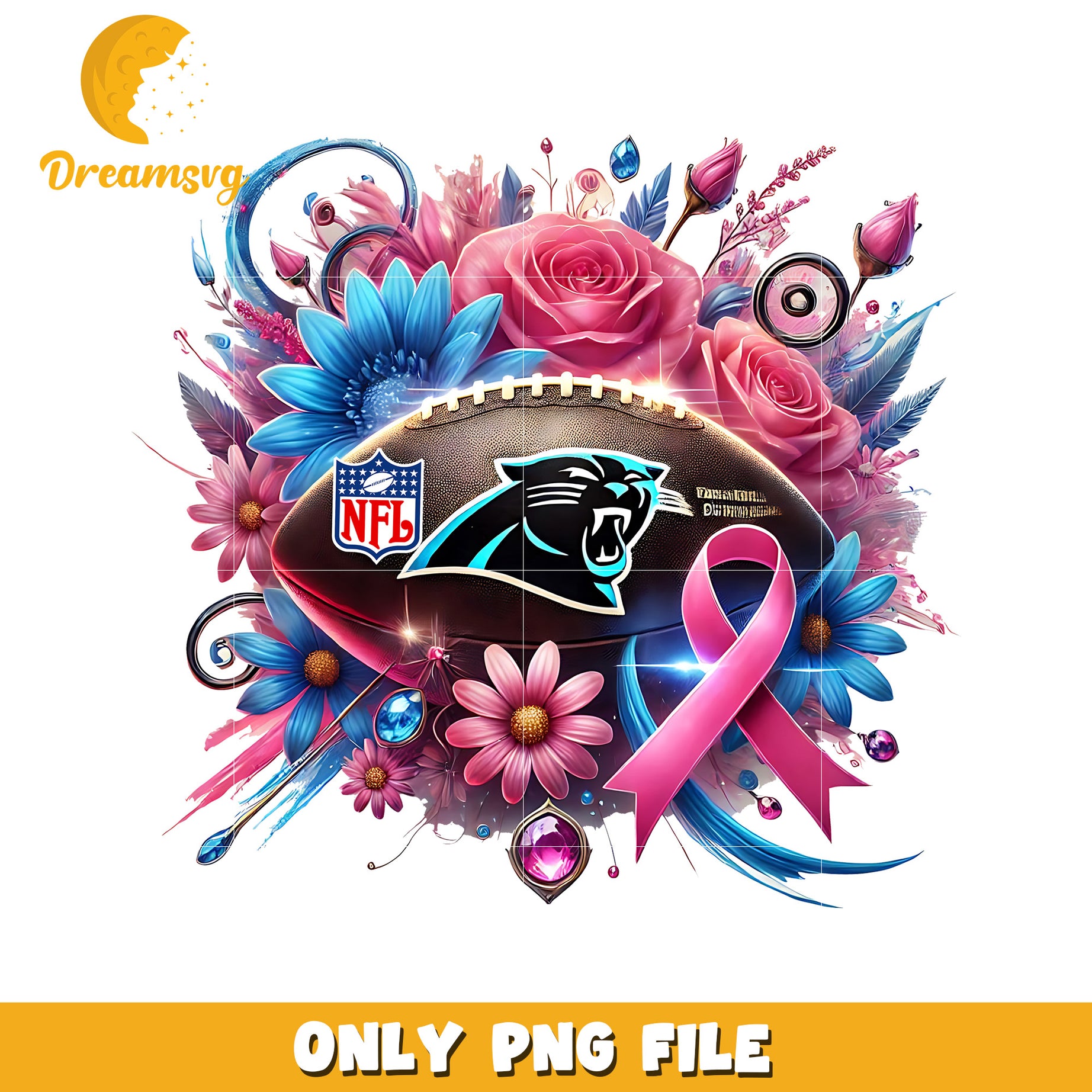 Carolina panthers flowers png, nfl football png, nfl playoffs png