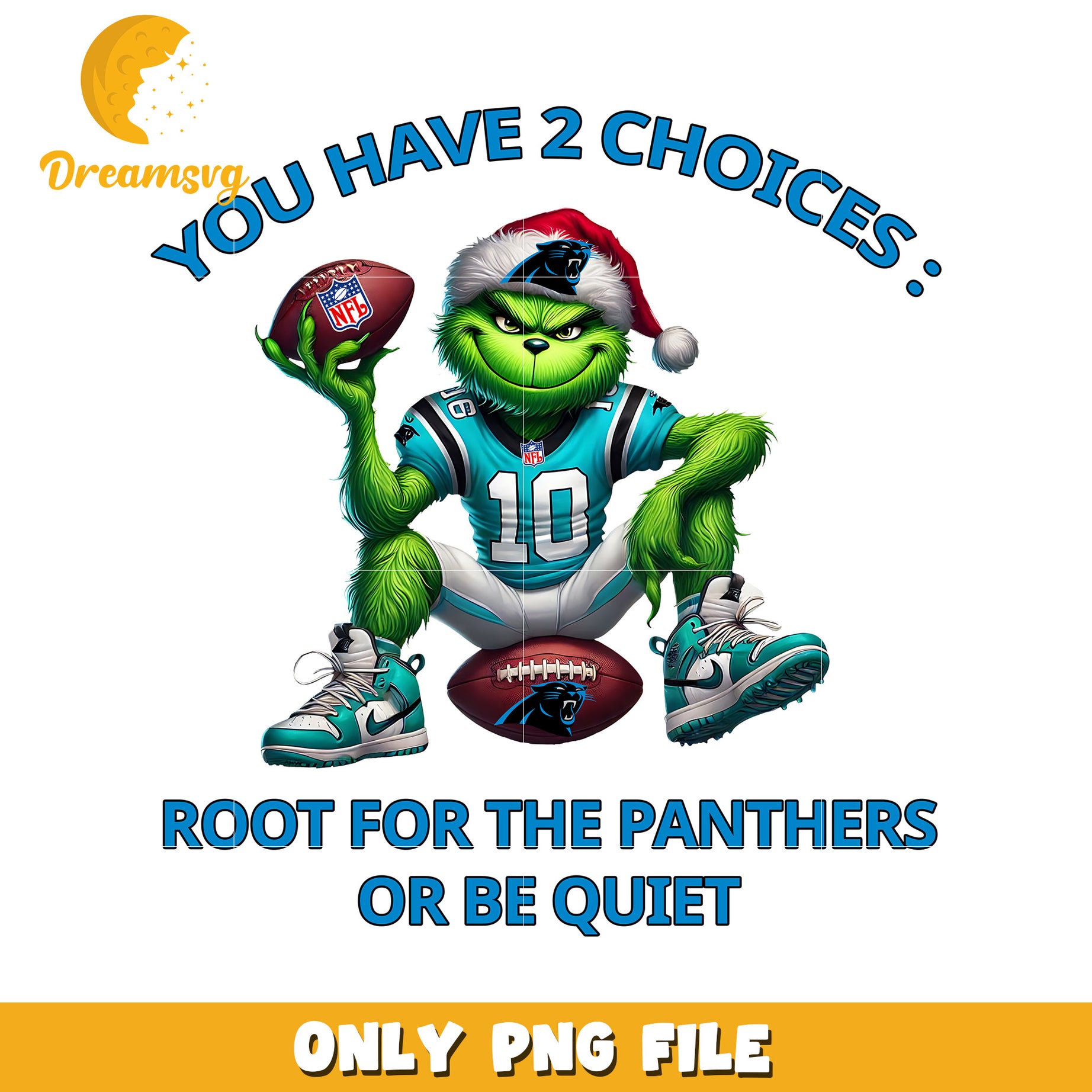 Carolina panthers grinch png, american sports png, nfl plus png