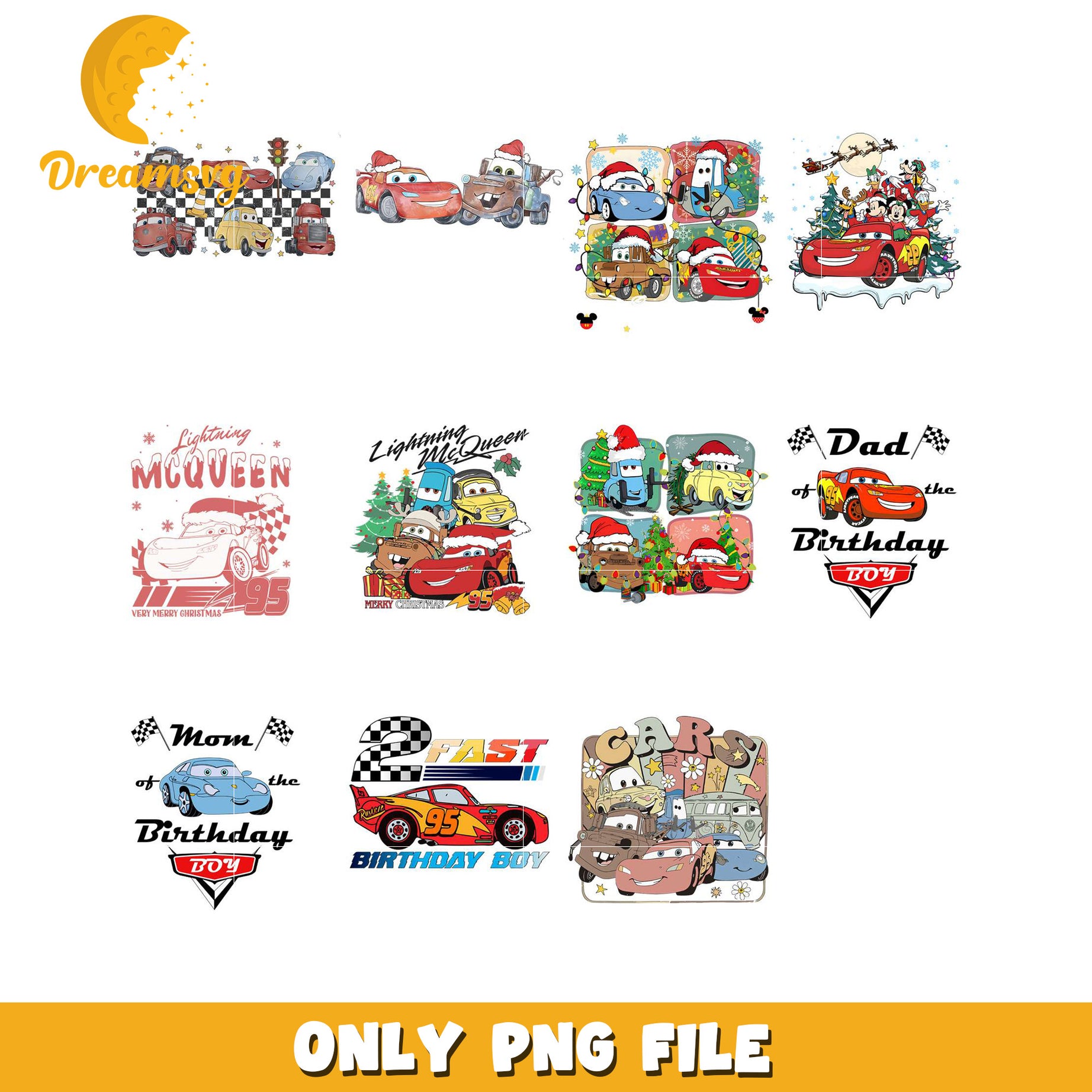 Cars Christmas PNG Bundle - Designs