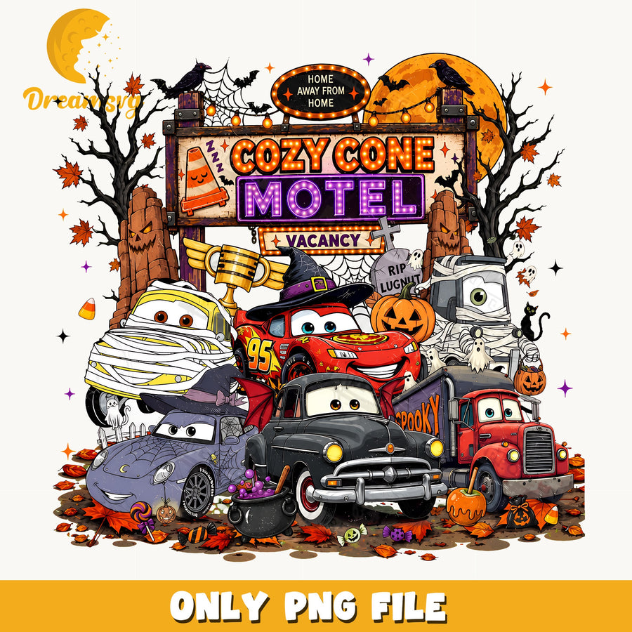 Cars Halloween Cozy Gone Motel, Orange Moon Mummy Pumpkin Scene