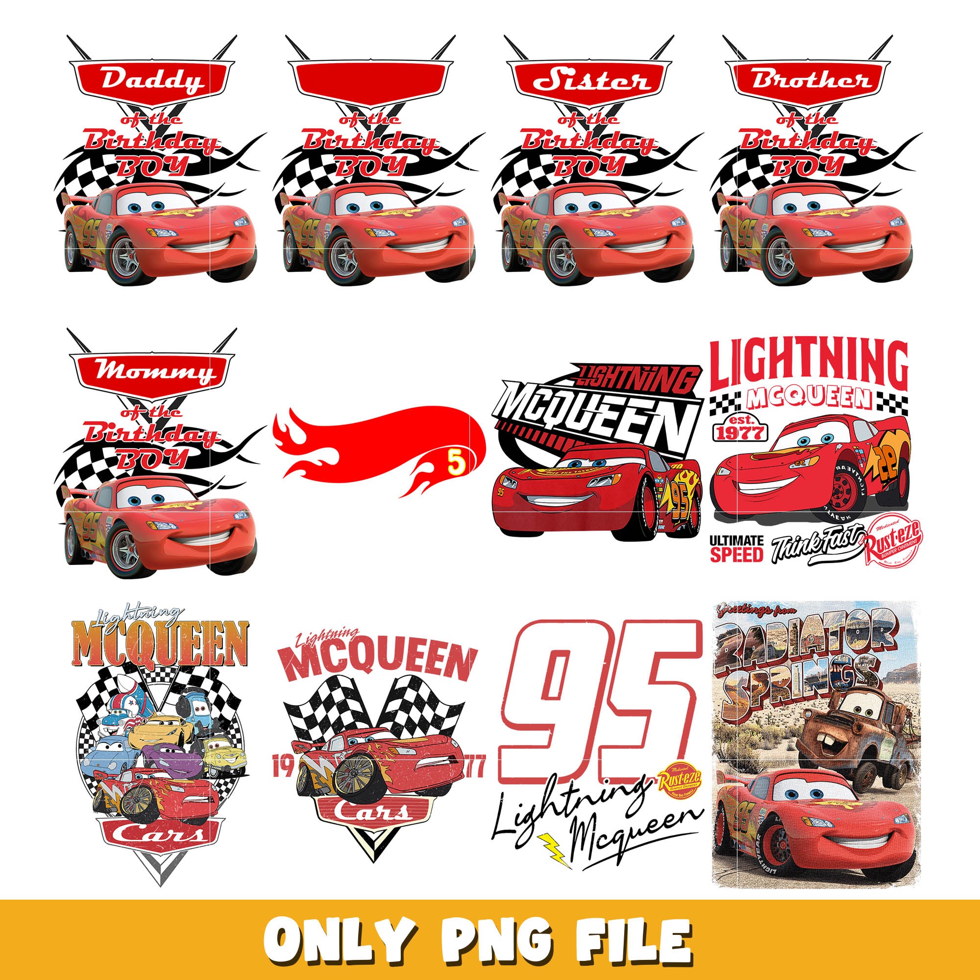 Disney mcqueen car 95 png bundle, Disney car png, Disney png