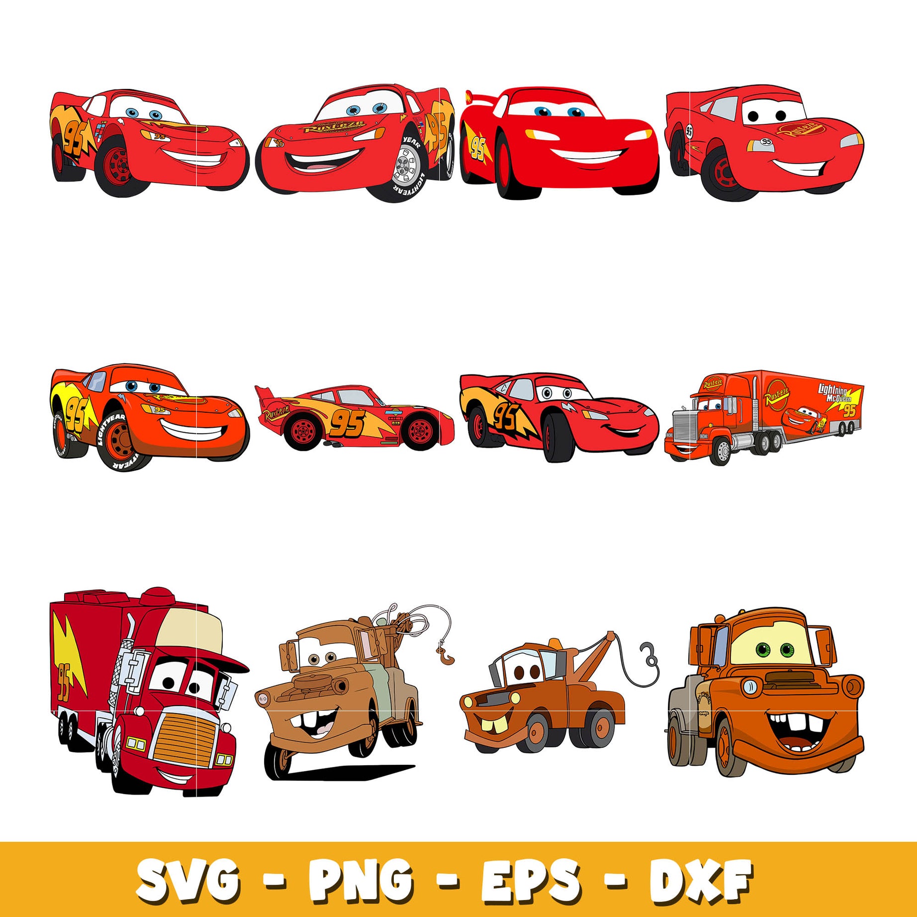 Disney mcqueen car svg bundle, Disney mcqueen car svg, Disney svg