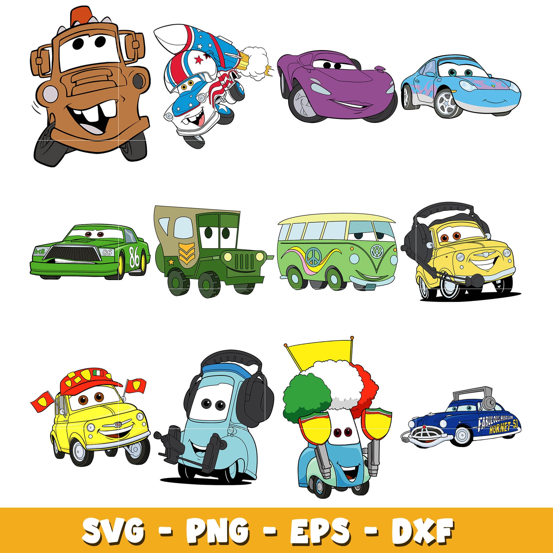 Mcqueen disney car friends svg bundle, Disney car svg, Disney svg