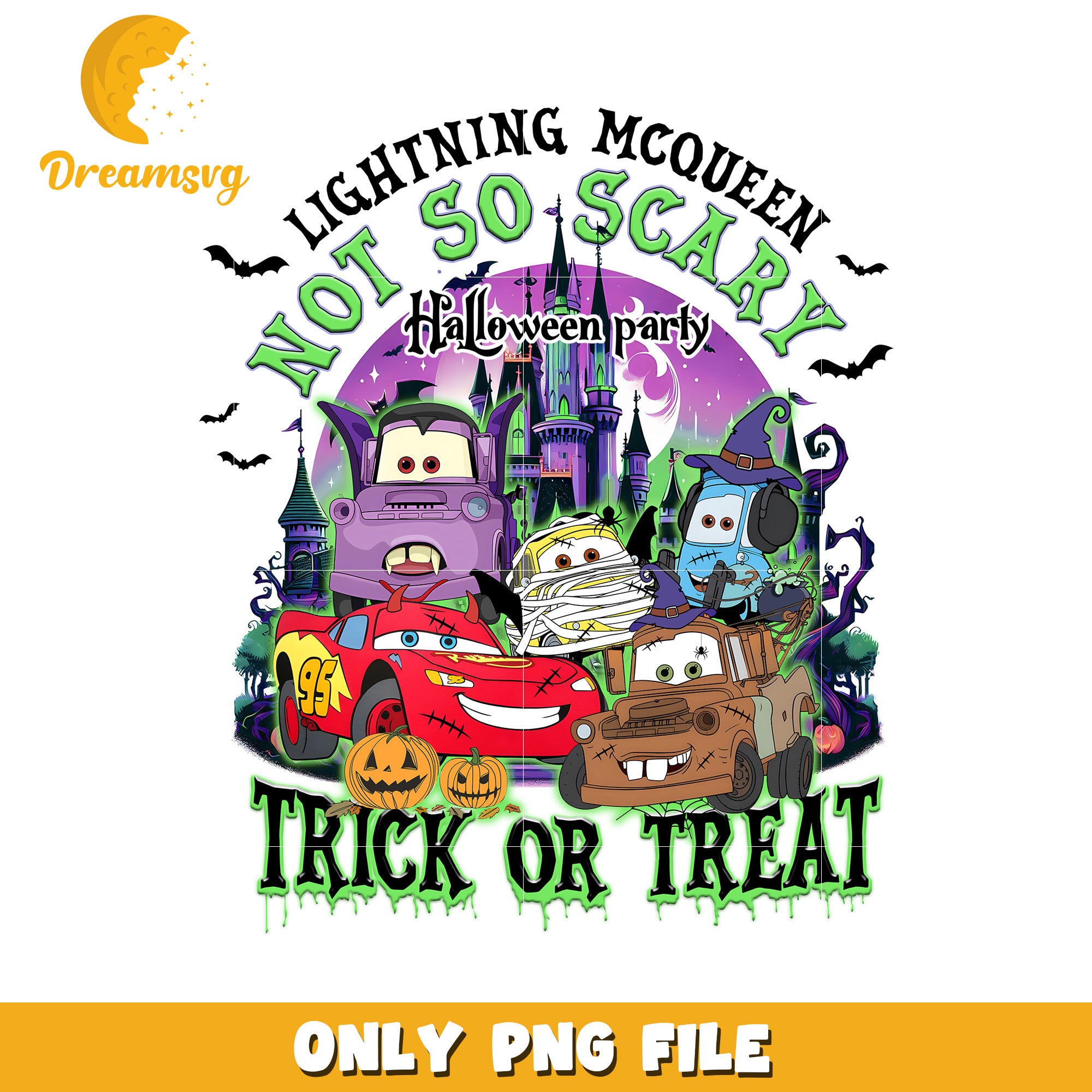 Cars trick or treat design png, halloween costumes png, halloween movies png