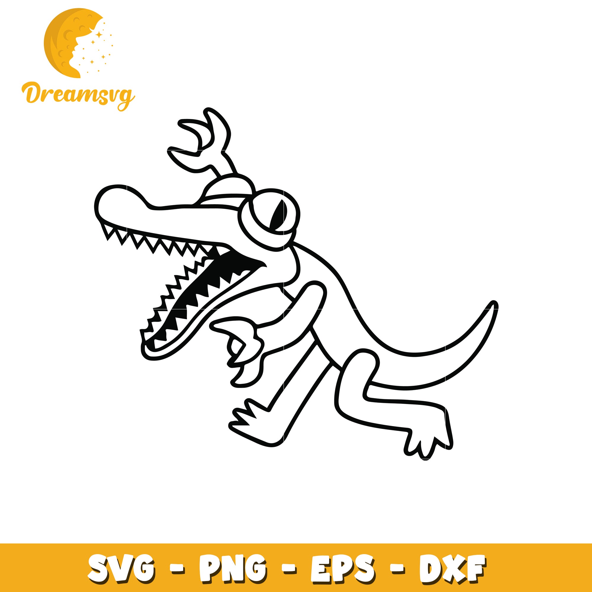 Cartoon Alligator SVG PNG EPS DXF Cut File