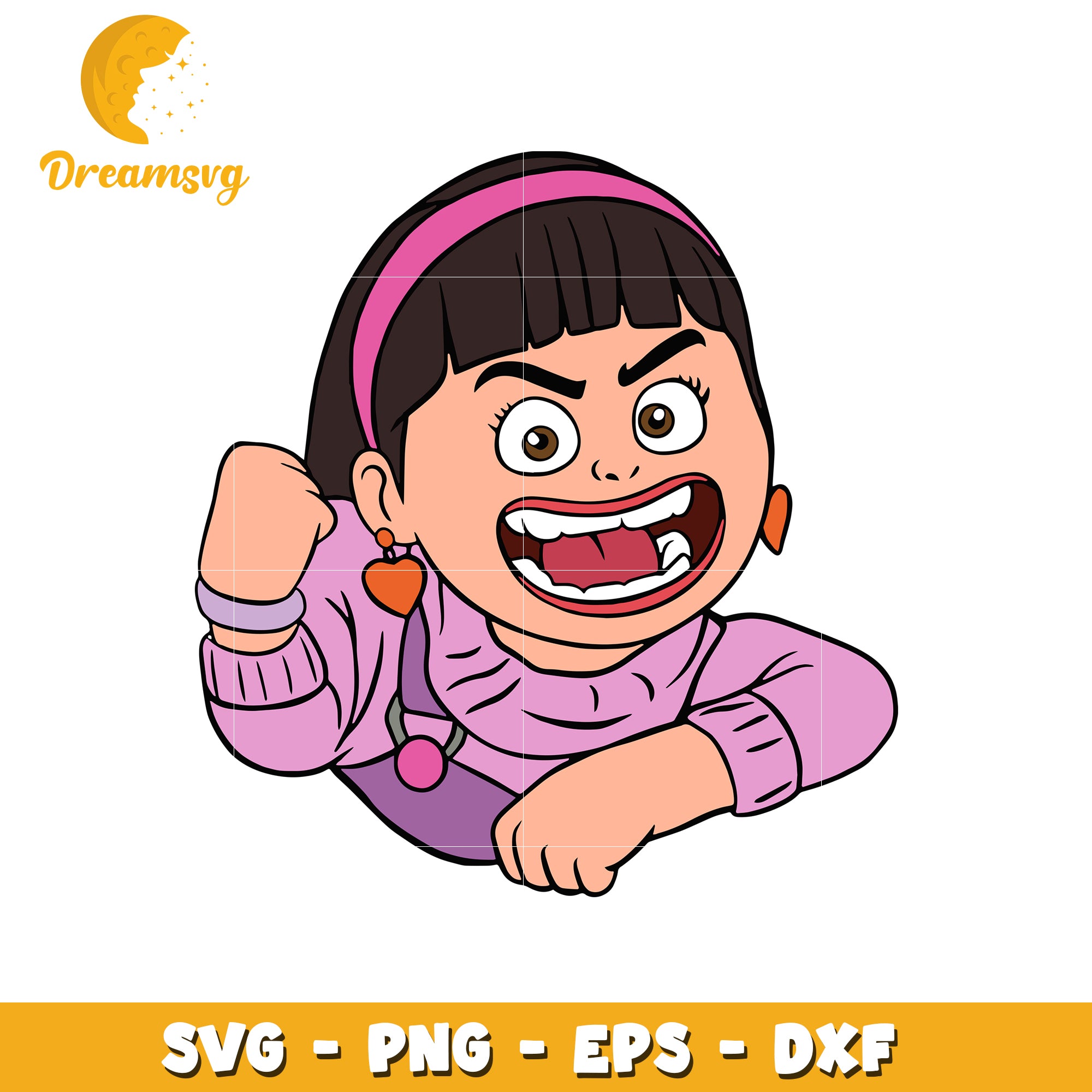 Cartoon Girl Character SVG Digital Download for Crafts
