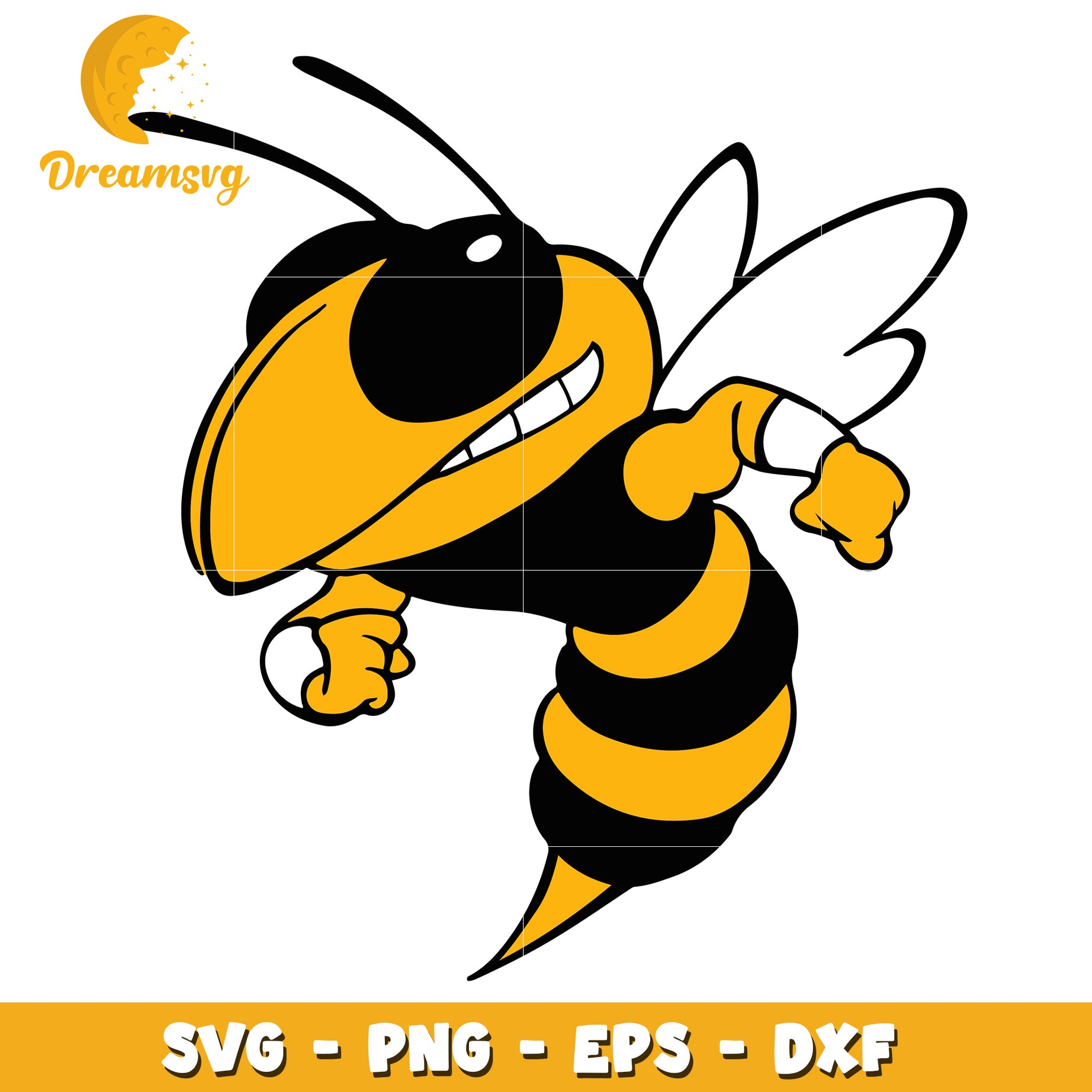 Cartoon Hornet SVG PNG EPS DXF Cut File