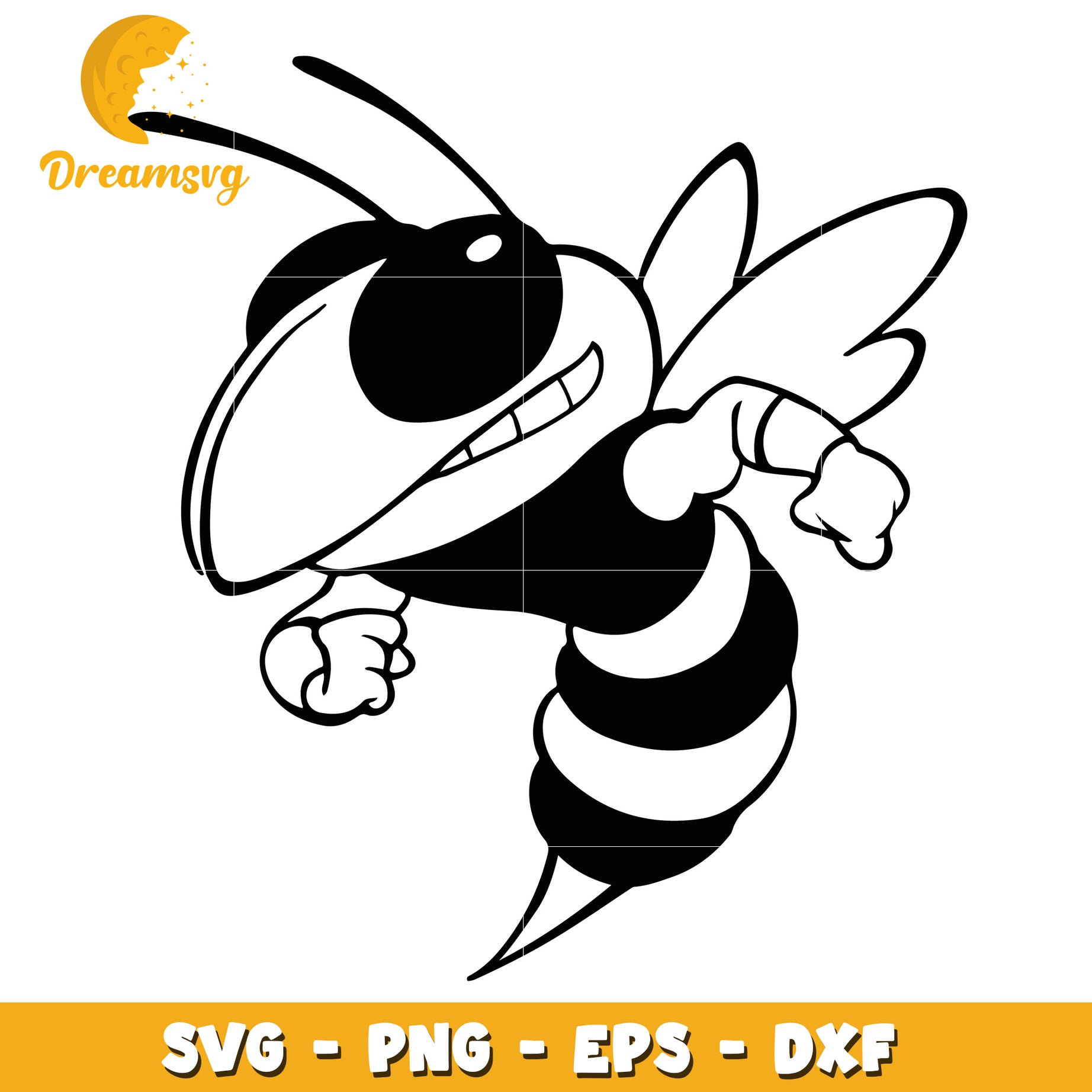 Cartoon Hornet SVG PNG EPS DXF Files