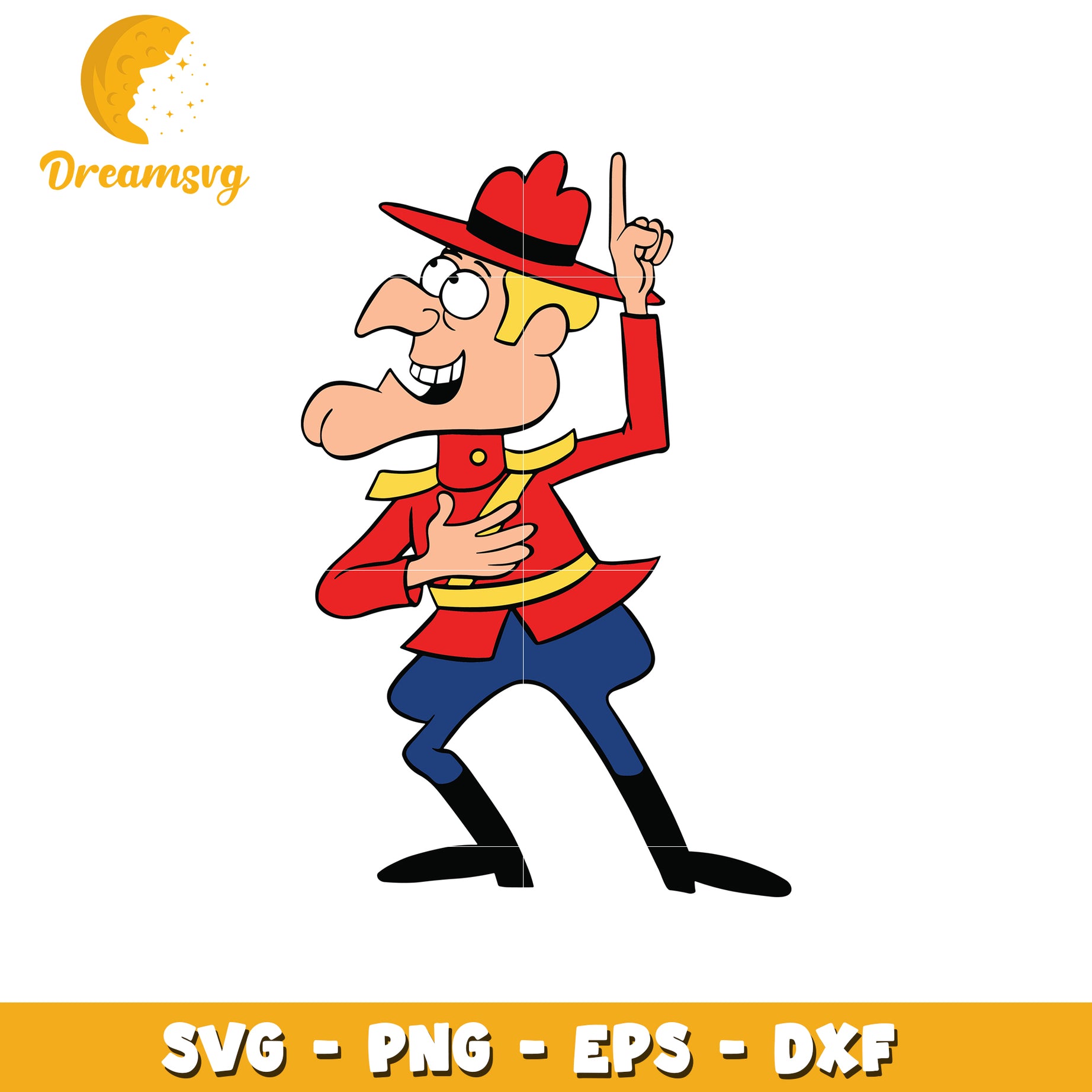 Cartoon Mountie SVG PNG EPS DXF Cut File