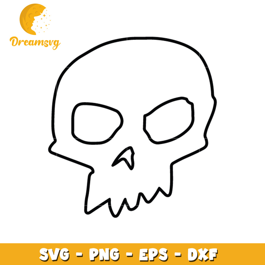Cartoon Skull SVG Cut File PNG EPS DXF