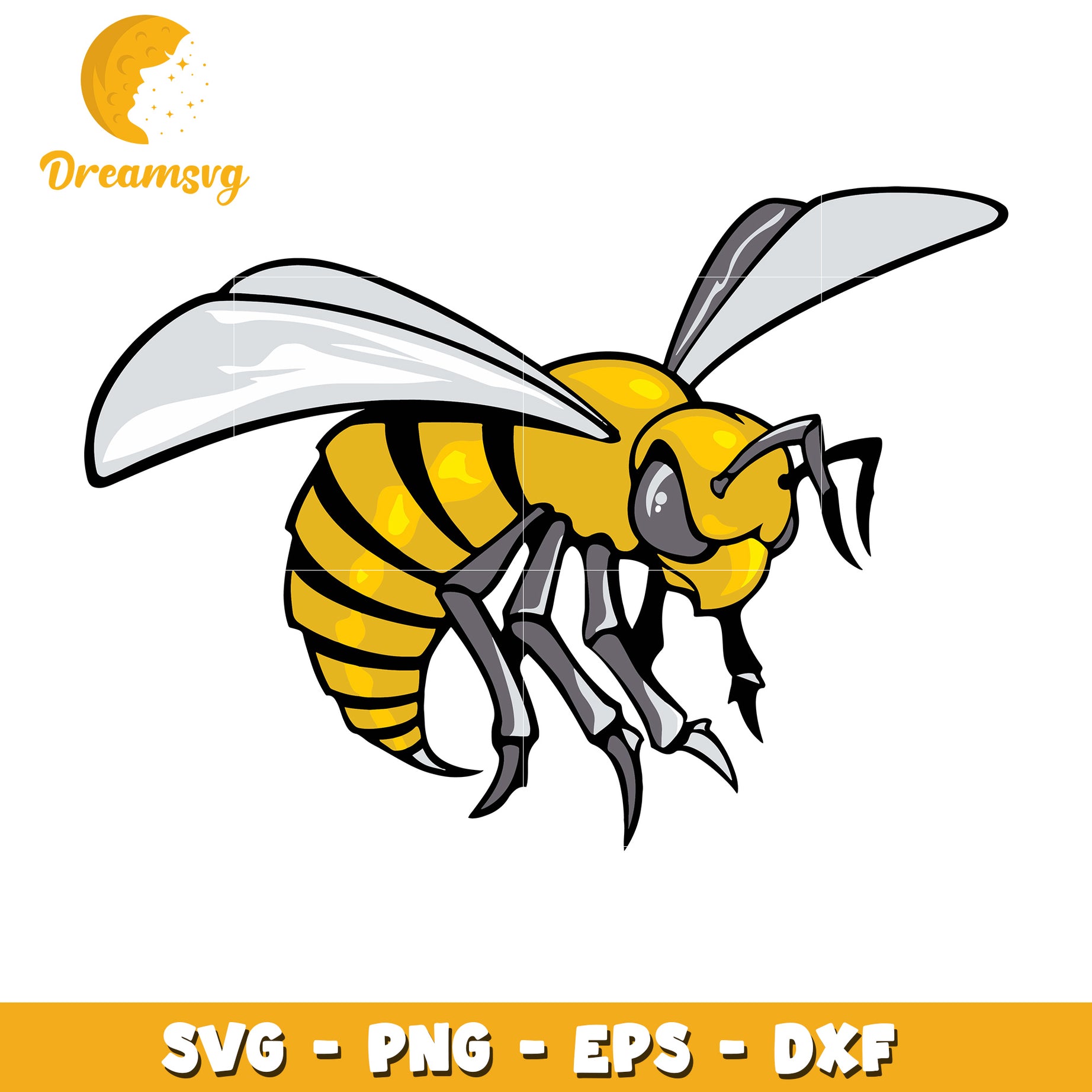 Cartoon Wasp SVG PNG EPS DXF Files