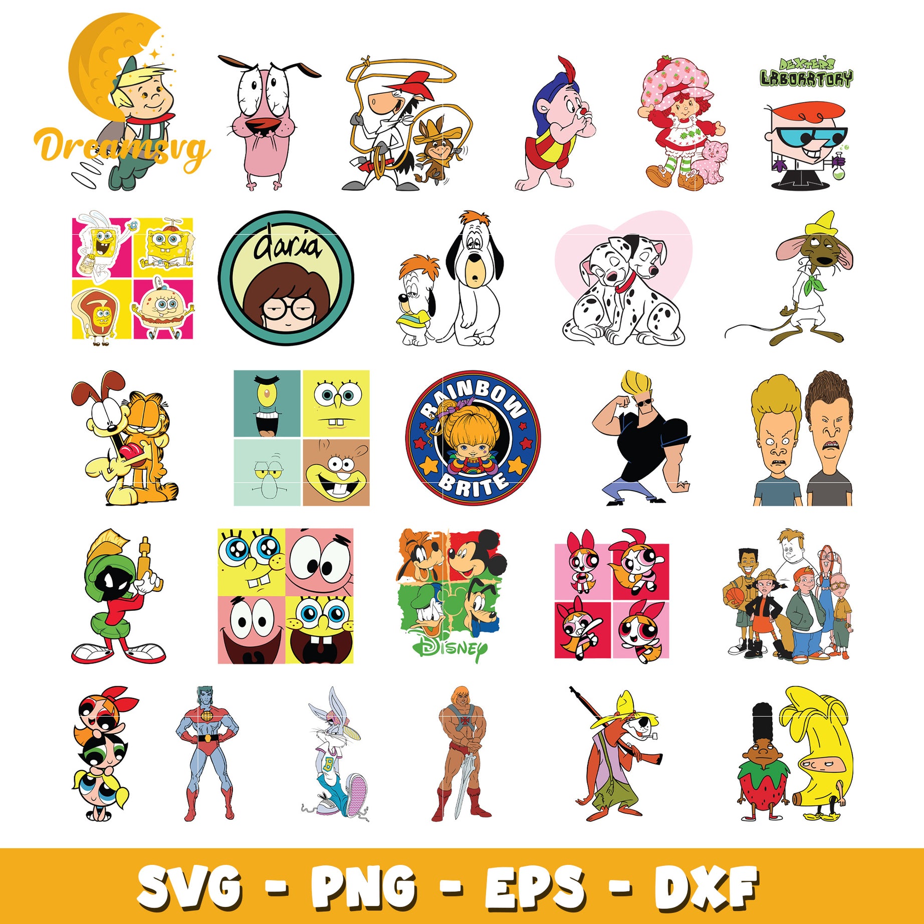 Cartoon popular design bundle svg, popular cartoon characters svg