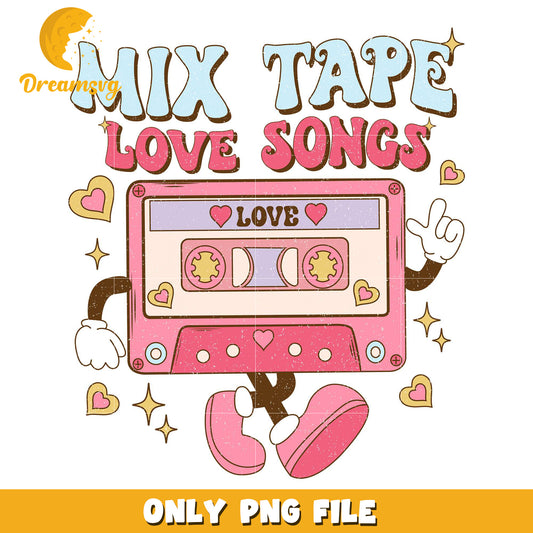 Casette mix tapes love songs png, valentine songs png, love songs png