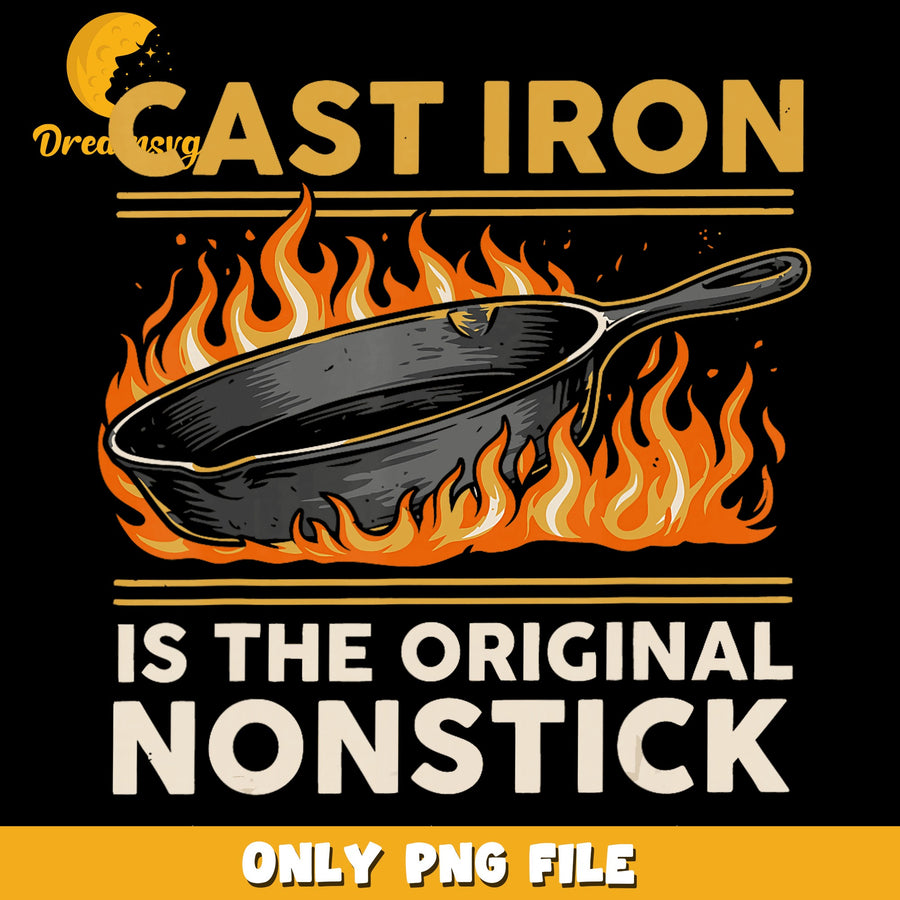 Cast Iron Design, Cooking Enthusiast, Kitchen Art PNG