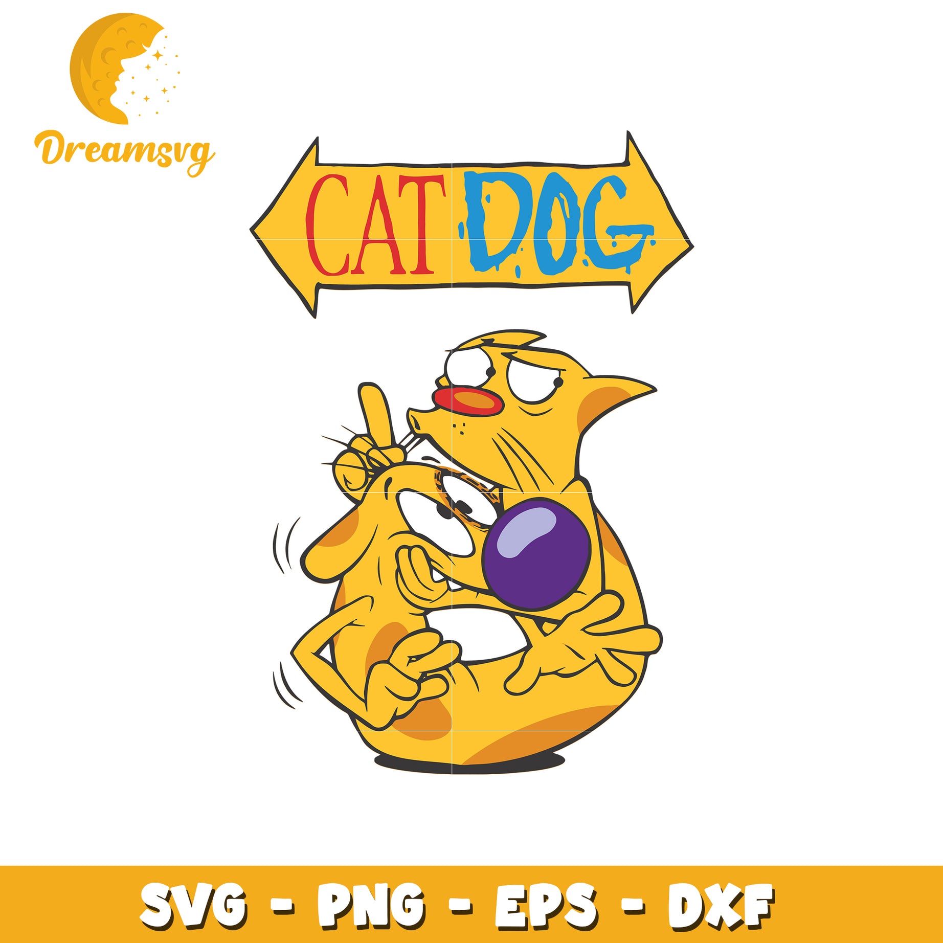 CatDog SVG Cut File Cartoon PNG EPS DXF
