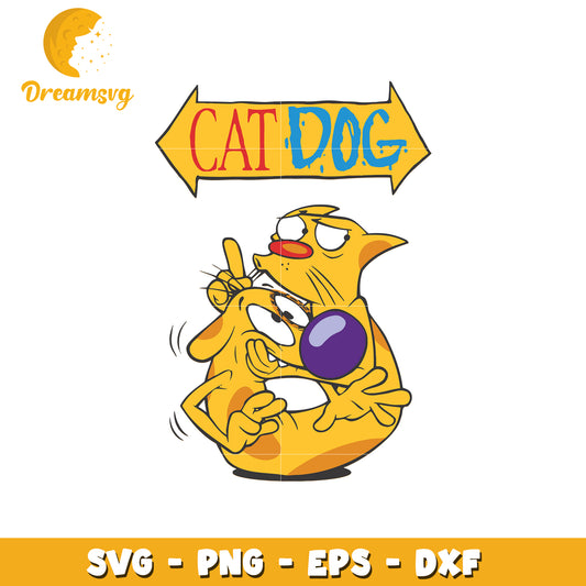 CatDog SVG Cut File Cartoon PNG EPS DXF