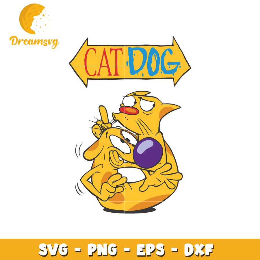 CatDog SVG Cut File Cartoon PNG EPS DXF
