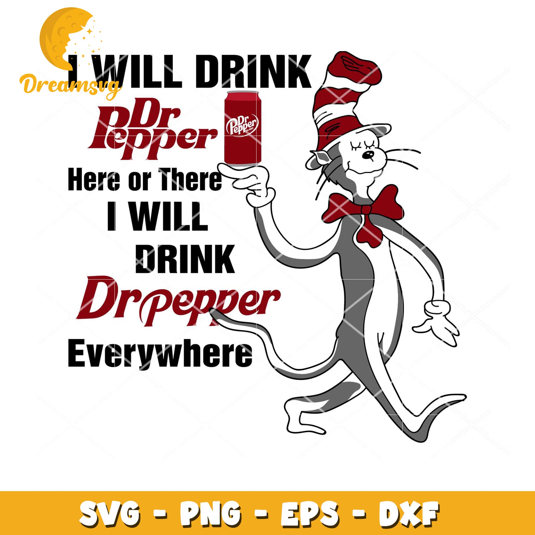 Cat Dr Pepper SVG Drink Design