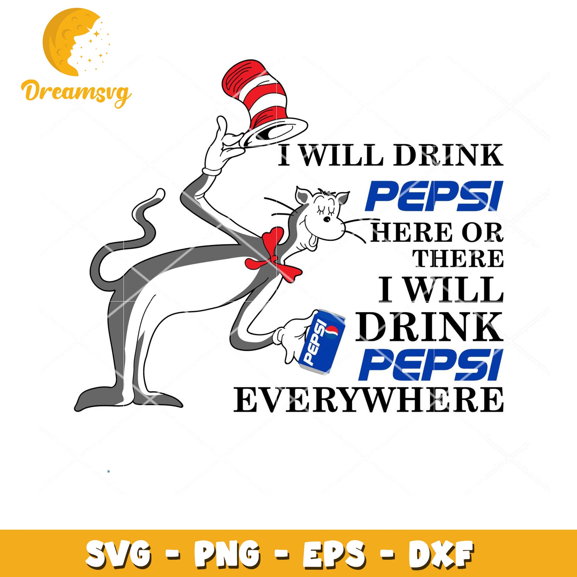 Cat In Hat Pepsi SVG Design