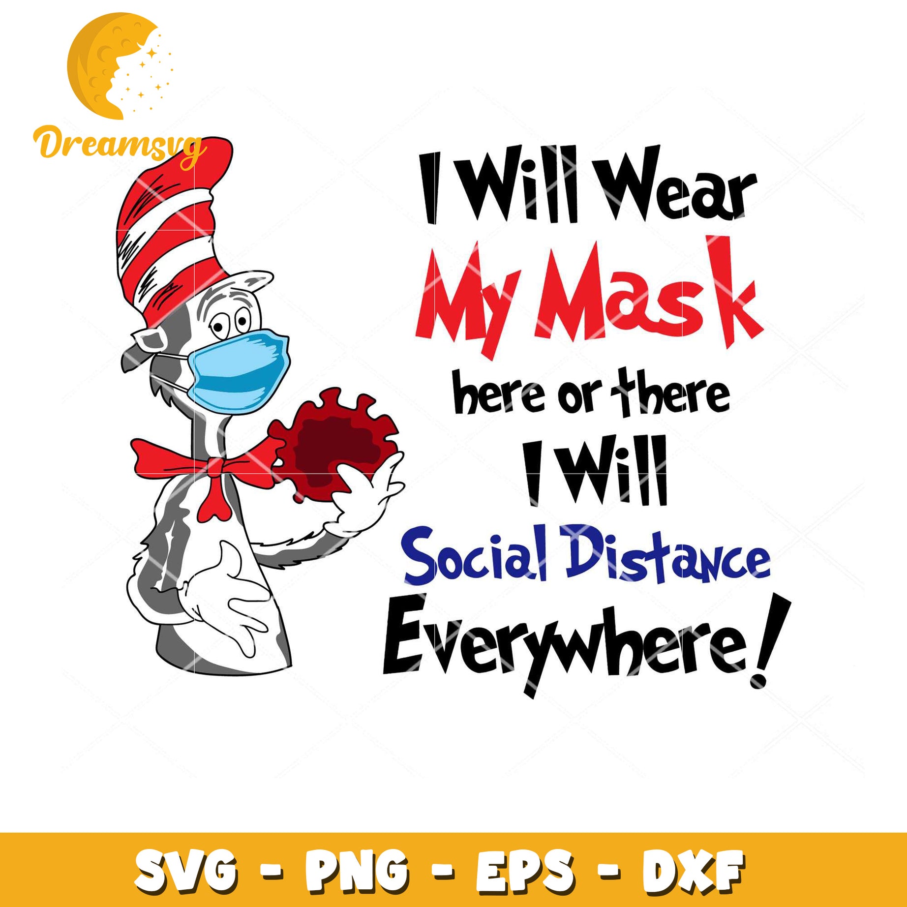 Cat Mask SVG Social Distancing