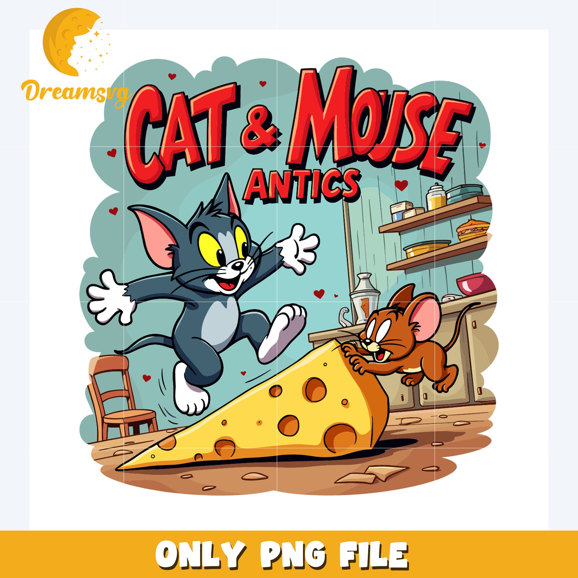Cat and mouse antics png, disney world png, tom and jerry png