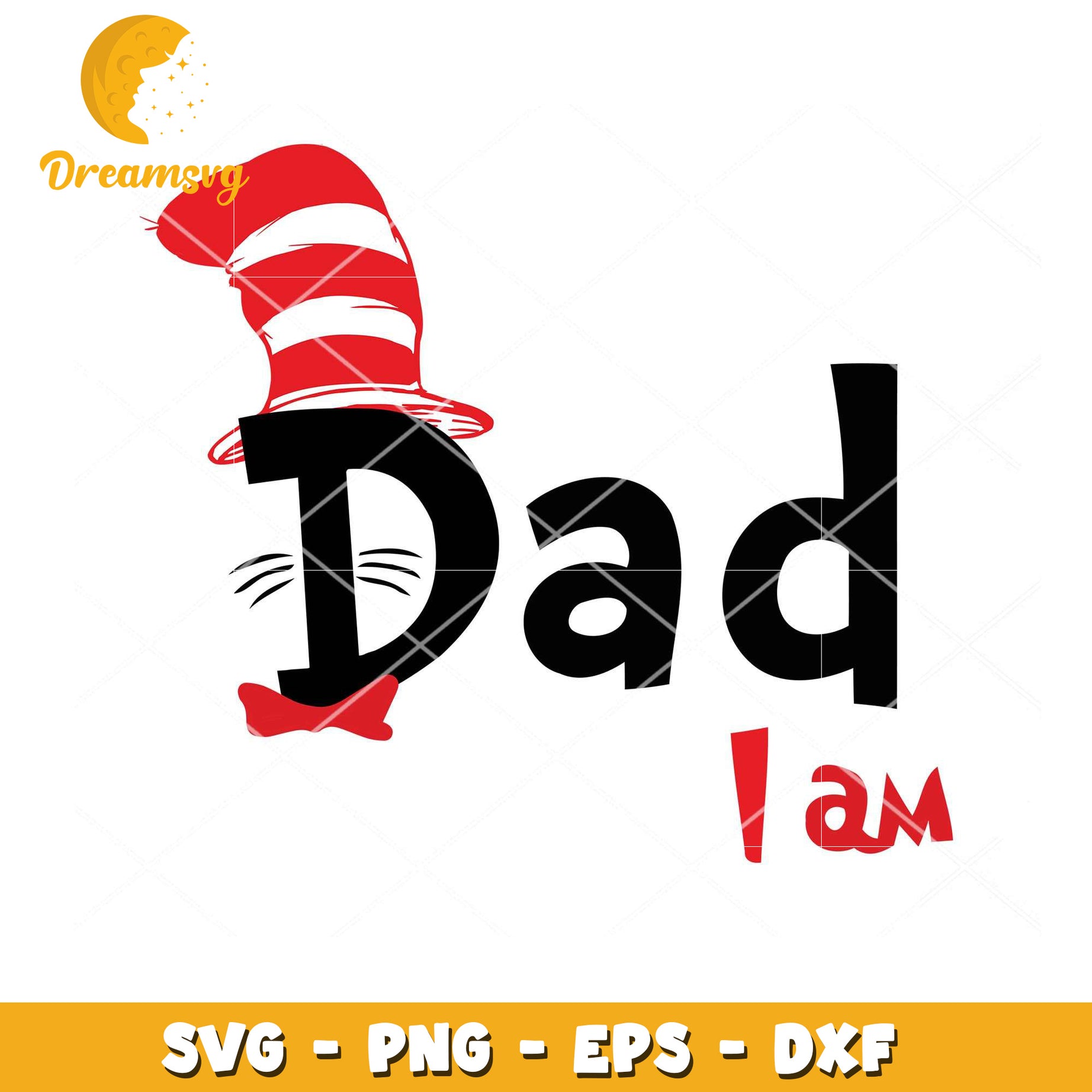 Cat in Hat Dad SVG Cut File